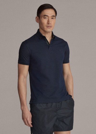 Ralph Lauren Zip-Placket Stretch Piqué Polo Herre Danmark (QPMBD6384)